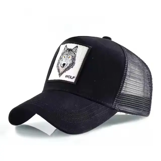 Brushed Cotton Twill Trucker Mesh Cap Embroidery Animal Custom Trucker Cap (1)